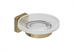 KLUDI - Vela S Mýdlenka s držákem, sklo/kartáčované zlato (25985N0)