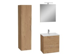 Koupelnová sestava s umyvadlem 60 cm včetně umyvadlové baterie, vtoku a sifonu VitrA Mia zlatý dub KSETMIA60D (KSETMIA60D)
