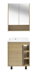 Koupelnová sestava s umyvadlem a zrcadlovou skříňkou Naturel Lucca 59x70x45 cm dub mat LUCCASET60D (LUCCASET60D)