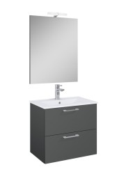 Koupelnová sestava s umyvadlem Ceramia Lea 61,5x55x41,7 cm antracit LEASET60A (LEASET60A)