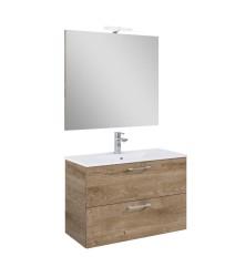 Koupelnová sestava s umyvadlem Ceramia Lea 81,4x55x41,7 cm dub LEASET80D (LEASET80D)