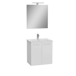 Koupelnová sestava s umyvadlem zrcadlem a osvětlením VitrA Mia 59x61x39,5 cm bílá lesk MIASETFP60B (MIASETFP60B)