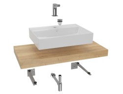 Koupelnová sestava SAT s deskou pod umyvadlo Dolce 100x8x50 cm dub halifax KSETDO11 (KSETDO11)