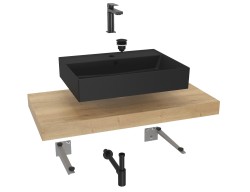Koupelnová sestava SAT s deskou pod umyvadlo Dolce 100x8x50 cm dub halifax KSETDO15 (KSETDO15)