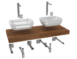 Koupelnová sestava SAT s deskou pod umyvadlo Dolce 120x8x50 cm dub charleston KSETDO19 (KSETDO19)