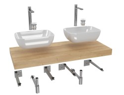 Koupelnová sestava SAT s deskou pod umyvadlo Dolce 120x8x50 cm dub halifax KSETDO17 (KSETDO17)