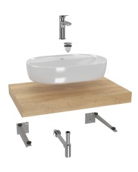 Koupelnová sestava SAT s deskou pod umyvadlo Dolce 80x8x50 cm dub halifax KSETDO1 (KSETDO1)