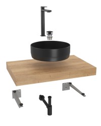 Koupelnová sestava SAT s deskou pod umyvadlo Dolce 80x8x50 cm dub halifax KSETDO9 (KSETDO9)