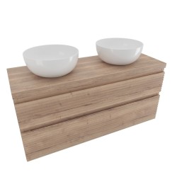 Koupelnová skříňka 2 zásuvková s krycí deskou Naturel Savona 118x53x44,8 cm dub Halifax mat SAVONA2120DHD (SAVONA2120DHD)