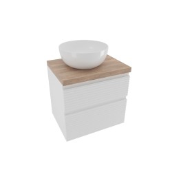 Koupelnová skříňka 2 zásuvková s krycí deskou Naturel Savona 58x53x44,8 cm bílá lesk SAVONA260BIDDH (SAVONA260BIDDH)