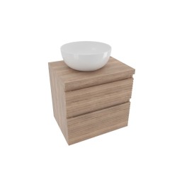 Koupelnová skříňka 2 zásuvková s krycí deskou Naturel Savona 58x53x44,8 cm dub Halifax mat SAVONA260DHD (SAVONA260DHD)