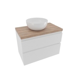 Koupelnová skříňka 2 zásuvková s krycí deskou Naturel Savona 78x53x44,8 cm bílá lesk SAVONA280BIDDH (SAVONA280BIDDH)