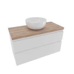 Koupelnová skříňka 2 zásuvková s krycí deskou Naturel Savona 98x53x44,8 cm bílá lesk SAVONA2100BIDDH (SAVONA2100BIDDH)