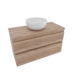 Koupelnová skříňka 2 zásuvková s krycí deskou Naturel Savona 98x53x44,8 cm dub Halifax mat SAVONA2100DHD (SAVONA2100DHD)