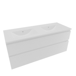 Koupelnová skříňka 2 zásuvková s umyvadlem Naturel Savona 118x53x44,8 cm bílá lesk SAVONA2120BI (SAVONA2120BI)