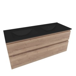 Koupelnová skříňka 2 zásuvková s umyvadlem Naturel Savona 118x53x44,8 cm dub Halifax mat SAVONA2120DHC (SAVONA2120DHC)