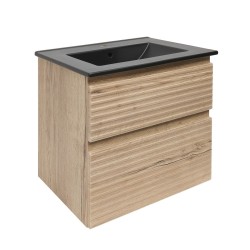 Koupelnová skříňka 2 zásuvková s umyvadlem Naturel Savona 58x53x44,8 cm dub Halifax mat SAVONA260DHC (SAVONA260DHC)