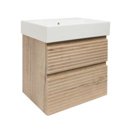 Koupelnová skříňka 2 zásuvková s umyvadlem Naturel Savona 58x53x44,8 cm dub Halifax mat SAVONA260DHSAT (SAVONA260DHSAT)