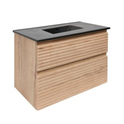 Koupelnová skříňka 2 zásuvková s umyvadlem Naturel Savona 78x53x44,8 cm dub Halifax mat SAVONA280DHC (SAVONA280DHC)