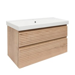 Koupelnová skříňka 2 zásuvková s umyvadlem Naturel Savona 98x53x44,8 cm dub Halifax mat SAVONA2100DHU1 (SAVONA2100DHU1)