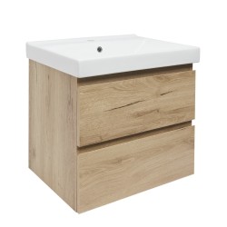 Koupelnová skříňka 2 zásuvková s umyvadlem SAT B-Way 59x50x45 cm dub mat BWAY260OAKU1 (BWAY260OAKU1)
