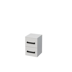 Koupelnová skříňka nízká s černou úchytkou SAT Cube Way 32,5x49,3x33 cm bílá lesk lesk/mat CUBE3CN32BL (CUBE3CN32BL)