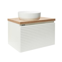 Koupelnová skříňka pod umyvadlo Naturel Savona 78x43x44,8 cm bílá lesk, deska dub halifax SAVONA80BIDDH (SAVONA80BIDDH)