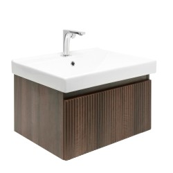 Koupelnová skříňka s baterií a umyvadlem SAT Evolution 1 58x30x44,8 cm ořech mat SATEVO60NAU1B (SATEVO60NAU1B)
