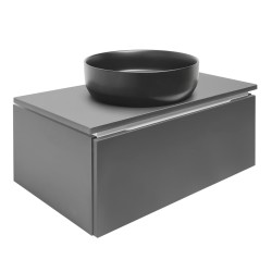 Koupelnová skříňka s deskou SAT Feel 80x30x46 cm antracit mat SATFEEL80ANTD (SATFEEL80ANTD)