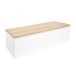 Koupelnová skříňka s krycí deskou SAT B-WAY 119x30x45 cm bílá lesk BWAY120WDOAK (BWAY120WDOAK)