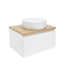 Koupelnová skříňka s krycí deskou SAT B-WAY 59x30x45 cm bílá lesk BWAY60WDOAK (BWAY60WDOAK)