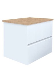Koupelnová skříňka s krycí deskou SAT B-Way 59x50x45 cm bílá lesk BWAY260WDOAK (BWAY260WDOAK)