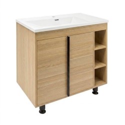 Koupelnová skříňka s matným bílým umyvadlem Naturel Lucca 79x70x45 cm dub mat LUCCA80DU3AM (LUCCA80DU3AM)