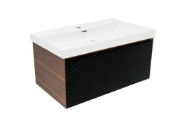 Koupelnová skříňka s umyvadlem Naturel Monza 79x30x45 cm ořech mat MONZA80BNU4 (MONZA80BNU4)