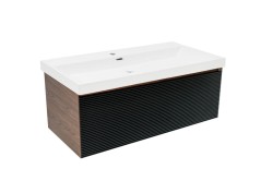 Koupelnová skříňka s umyvadlem Naturel Monza 99x30x45 cm ořech mat MONZA100BNU4 (MONZA100BNU4)