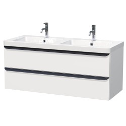 Koupelnová skříňka s umyvadlem Naturel Pavia 120x53x49 cm bílá mat černá úchytka PAVIA3120ZCE (PAVIA3120ZCE)