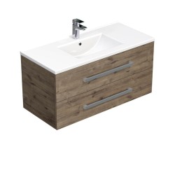 Koupelnová skříňka s umyvadlem SAT Cube Way 100x53x46 cm dub Wellington mat CUBE461002DWMOD (CUBE461002DWMOD)