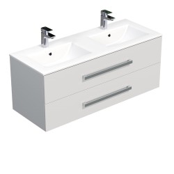 Koupelnová skříňka s umyvadlem SAT Cube Way 120x53x46 cm bílá lesk CUBE461202BIMOD (CUBE461202BIMOD)