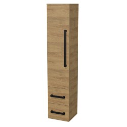 Koupelnová skříňka vysoká s černou úchytkou SAT Cube Way 35x163x33 cm dub Hickory mat CUBE3CV35DH (CUBE3CV35DH)