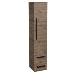 Koupelnová skříňka vysoká s černou úchytkou SAT Cube Way 35x163x33 cm dub Wellington mat CUBE3CV35DW (CUBE3CV35DW)