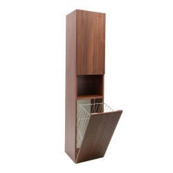 Koupelnová skříňka vysoká s košem na prádlo SAT Evolution 36x165x32 cm ořech Aida mat SATEVOV36NAK (SATEVOV36NAK)
