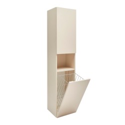 Koupelnová skříňka vysoká s košem na prádlo SAT Feel 36x165x32 cm béžová mat SATFEELV36BEK (SATFEELV36BEK)