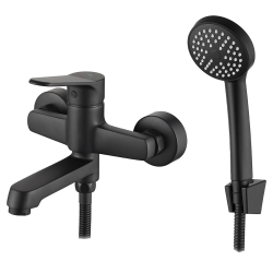 Kuchinox - ATEZ nástěnná vanová baterie s příslušenstvím, černá (BTK_711D)