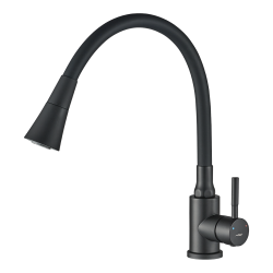Kuchinox - SELVA dřezová baterie stojánková s elastickým ramenem a 2-funkčním výtokem, černá (BSK_762D)