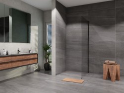 Lansanit Boční stěna Alvaro SPZD 1000, černý/čiré sklo (LAN05031)