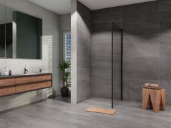 Lansanit - Boční stěna Tadao 1000, černá, čiré sklo (LAN05003)