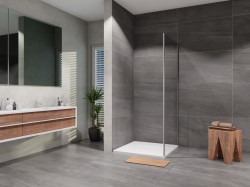 Lansanit - Boční stěna Vati 1000, chrom, matné sklo (LAN05025)