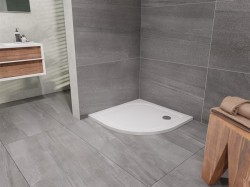 Lansanit - Sprchová vanička čtvrtkruhová EX 800x800 mm, R550, bez nožiček (LANEX80K)