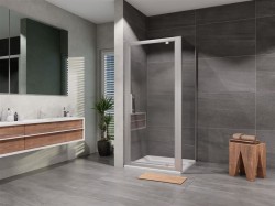 Lansanit - Sprchový kout čtverec otevírací jednodílný Elisa 900x900, chrom, matné sklo (LAN03038/LAN05020)