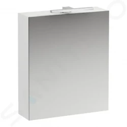 Laufen - Base Zrcadlová skříňka s LED osvětlením, 70x60x19 cm, 1 dvířka, panty vlevo, matná bílá (H4027511102601)